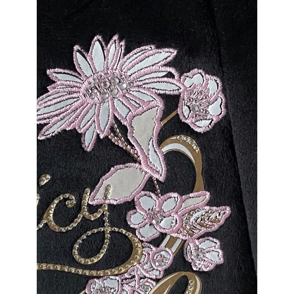 Juicy Couture Juicy In Bloom Hobo Shoulder Bag Purse Liquorice Black‎ Floral NEW